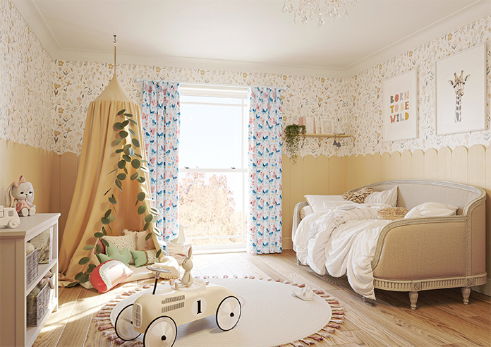 Butterfly Garden, Crystal - Made to Measure Curtains - Image 7